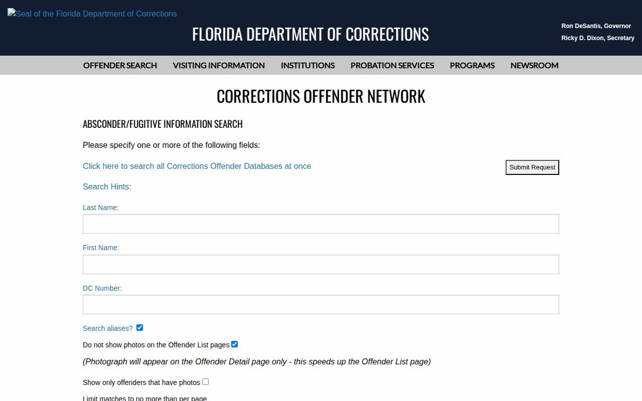 FDC absconder search for Glades County post-release supervision