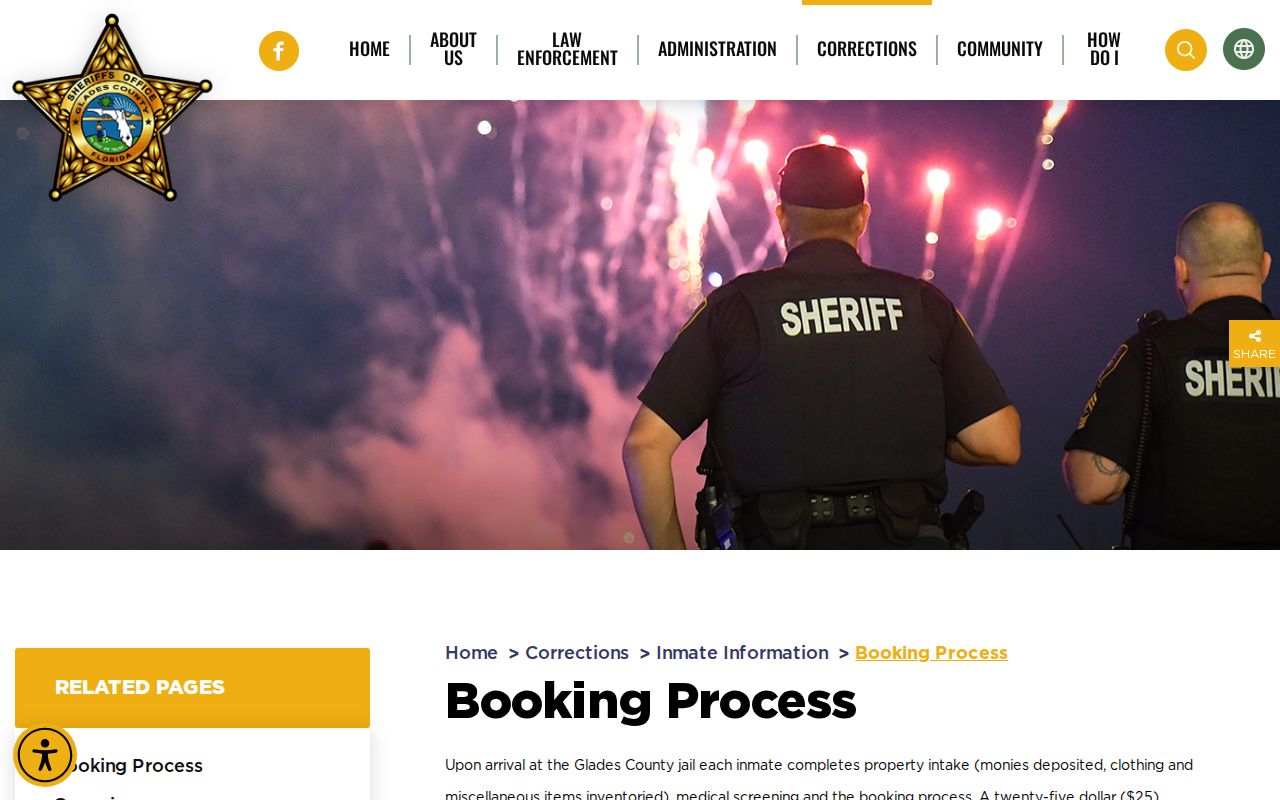 Glades County 24-hour release booking and bond process