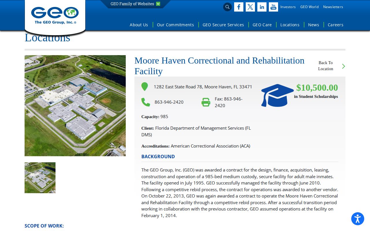 Moore Haven Correctional and Rehabilitation Facility release information source